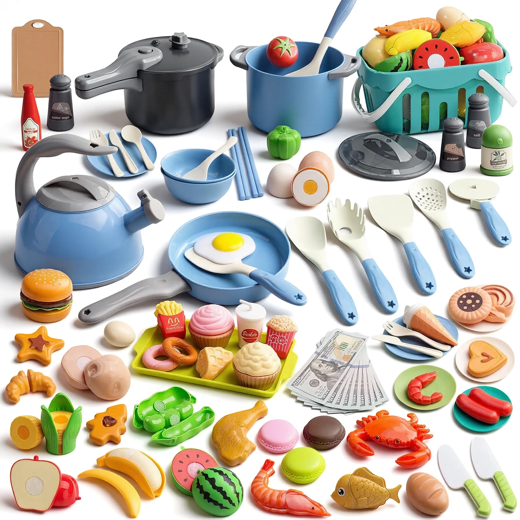 130 Pcs Kitchen Playset — Blue