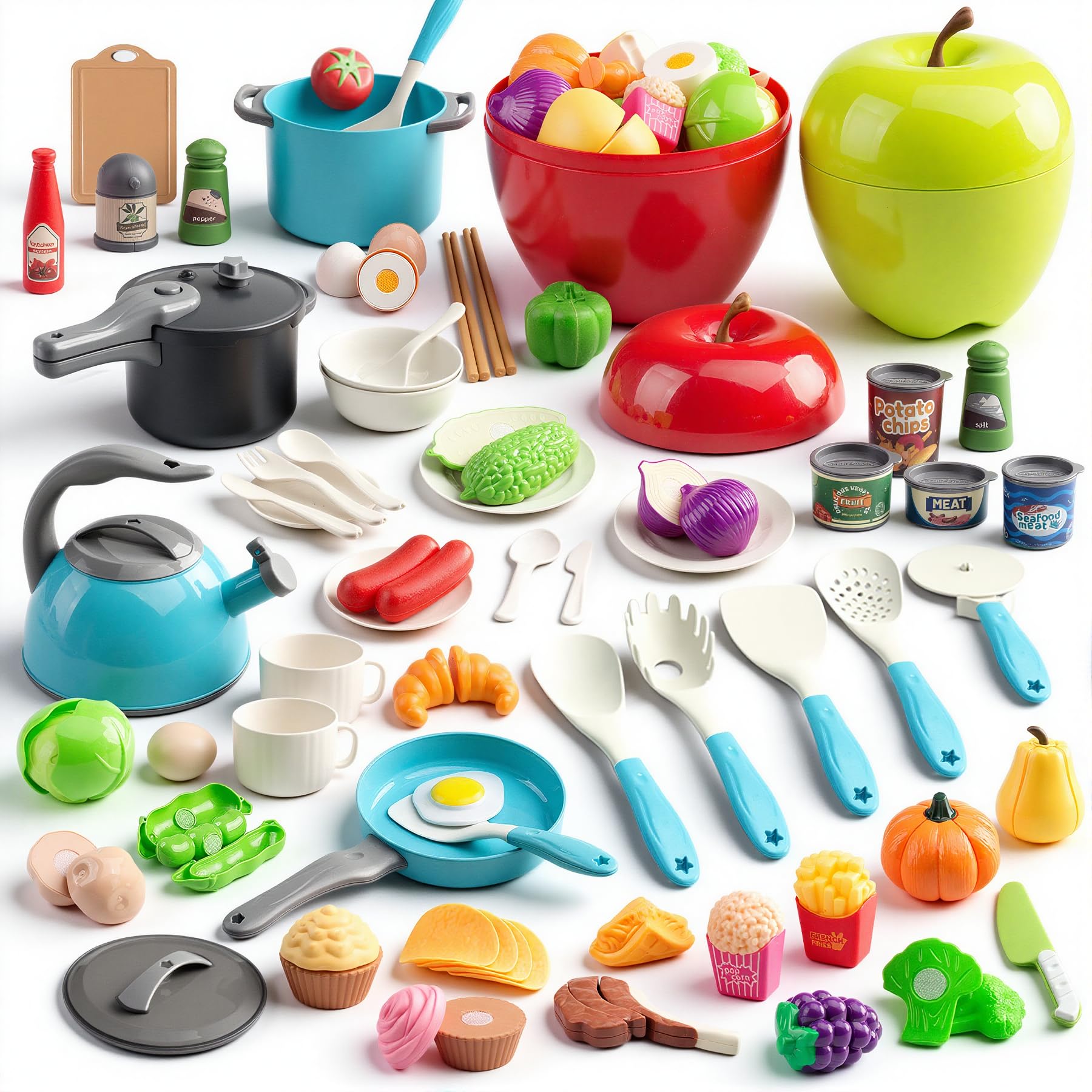 100 Pcs Kitchen Playset — Turquoise