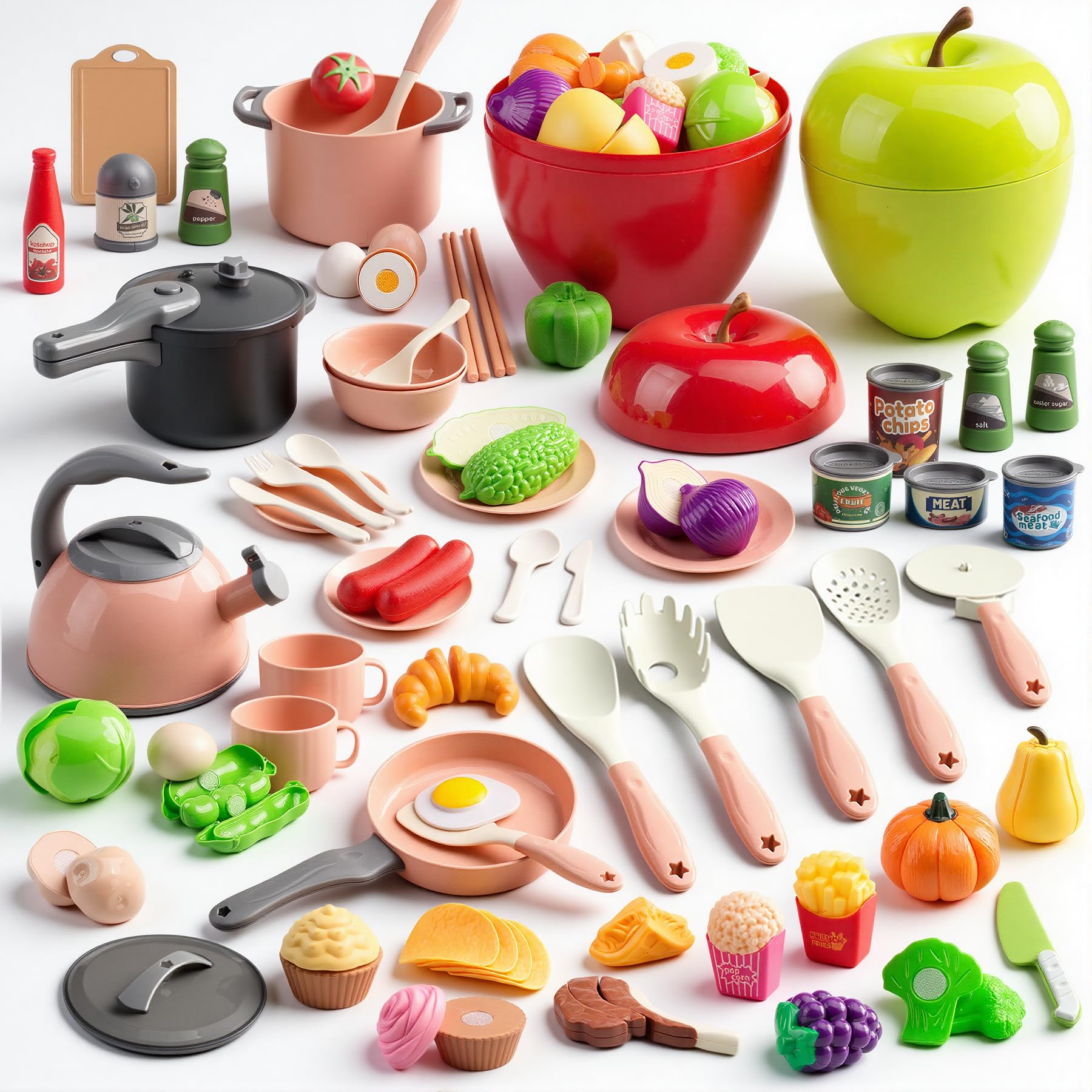 100 Pcs Kitchen Playset — Pink