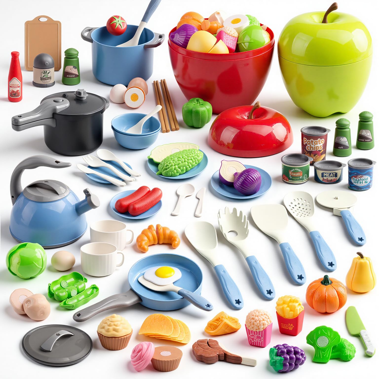 100 Pcs Kitchen Playset — Blue