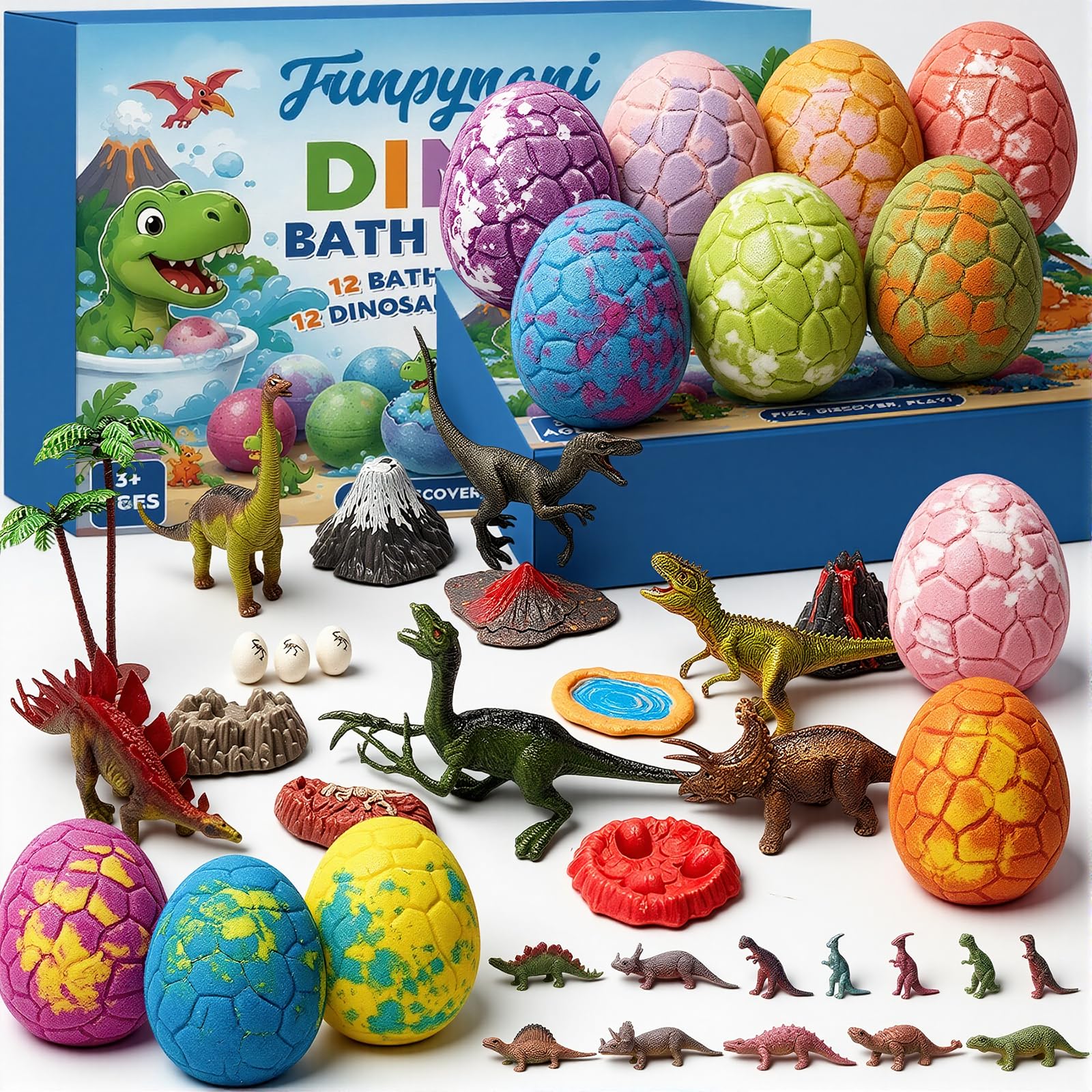 Kids Bath Bombs — 12 Pack, Dinosaur Egg