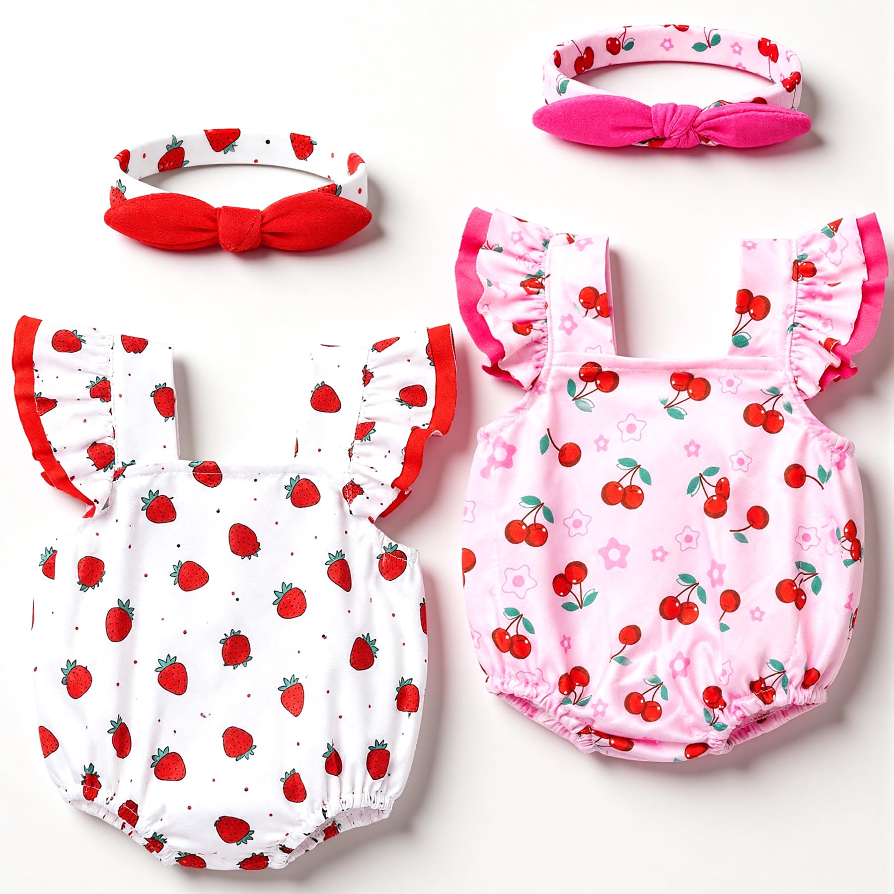 Doll Onesie 2-Pack — Strawberry & Cherry